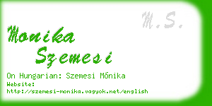 monika szemesi business card