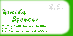 monika szemesi business card